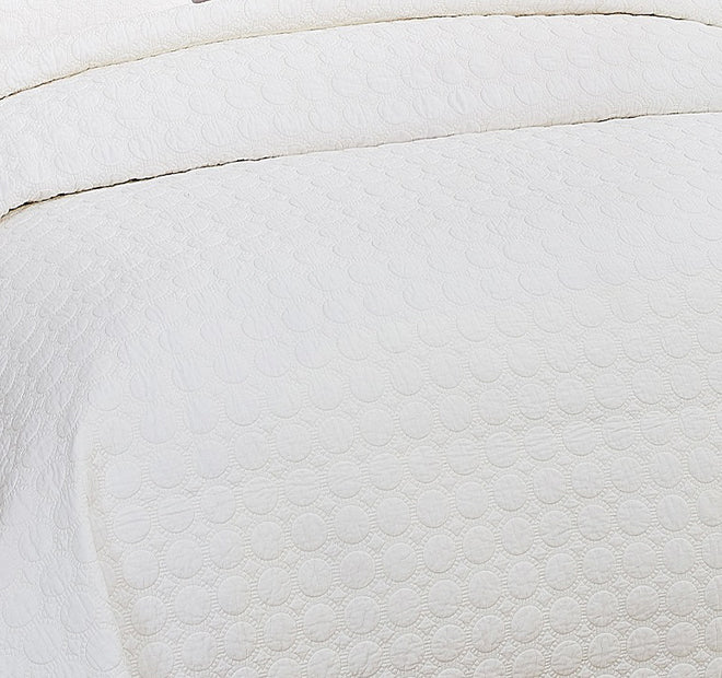 Embroidered Rich Coverlet Set Range Cream