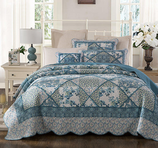 Blue Bouquet Coverlet Set Range