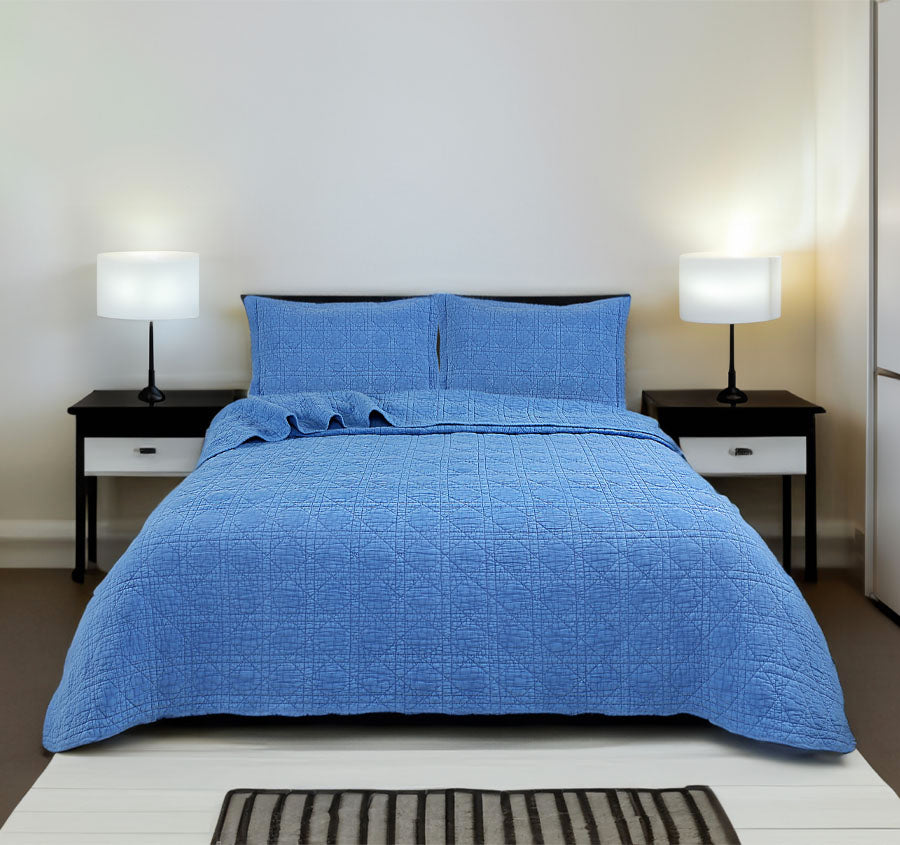 Blue Perennial Coverlet Set Range