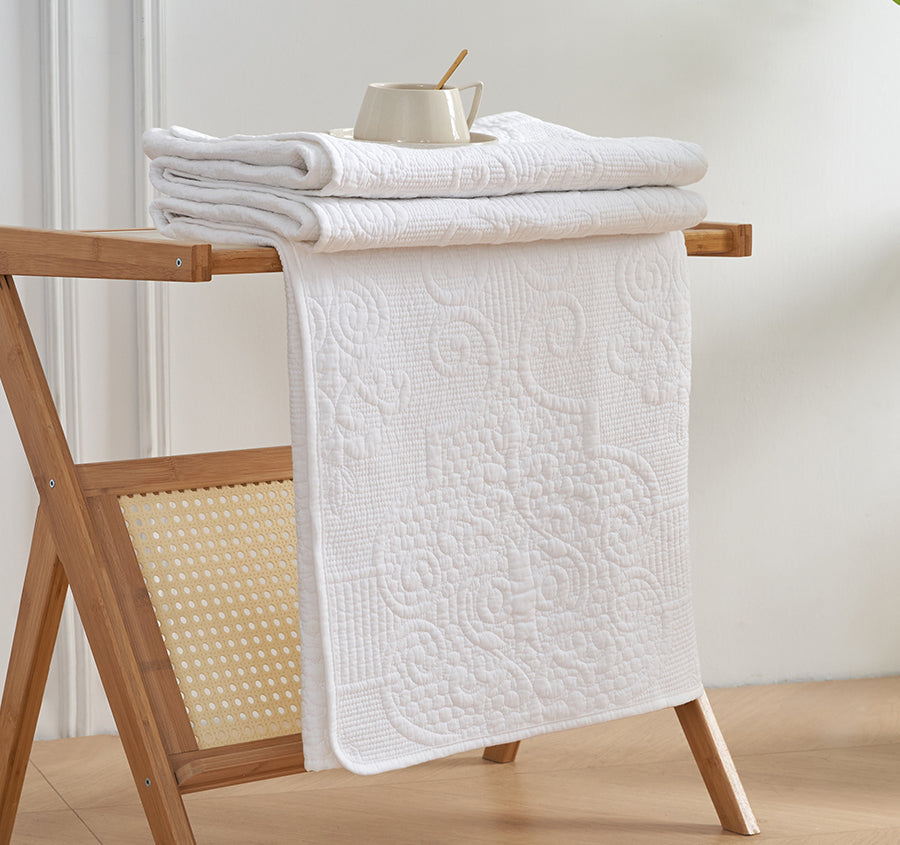 Boutique 135x155cm Throw Rug White