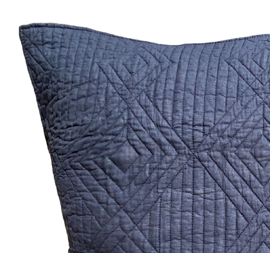 Diamond European Pillowcase Navy