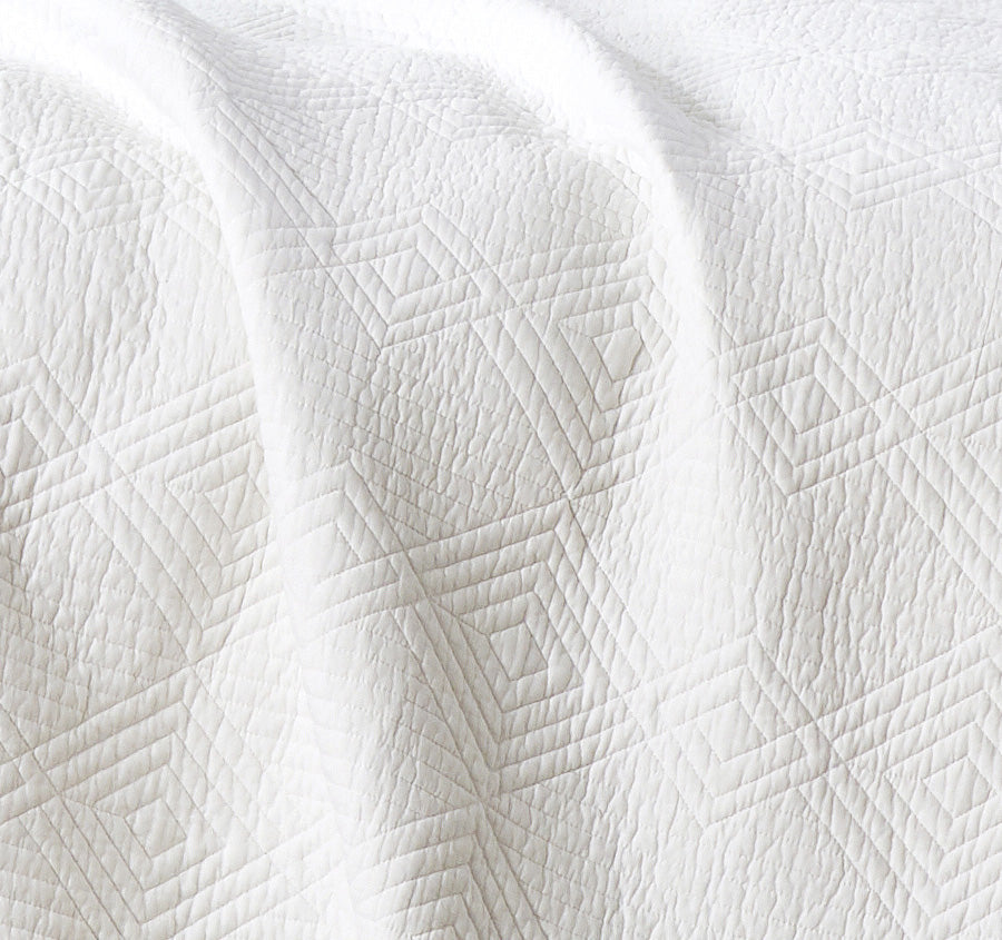 Diamond Coverlet Set Range White