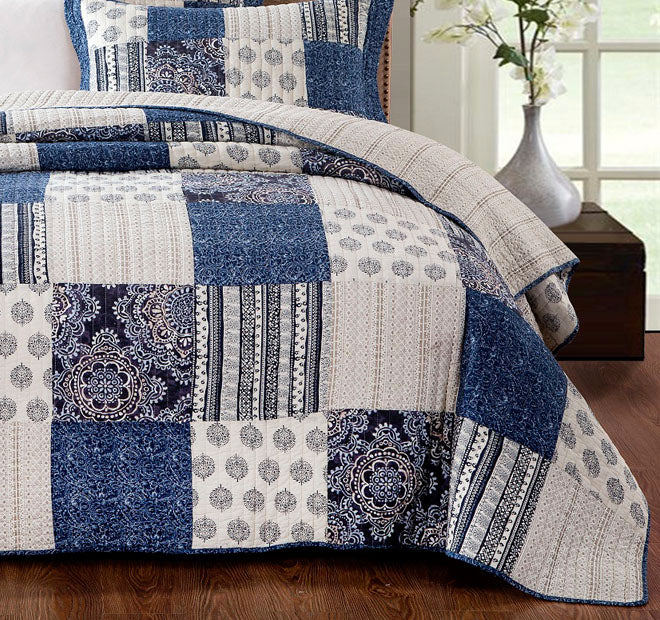 Horizon Coverlet Set Range Blue