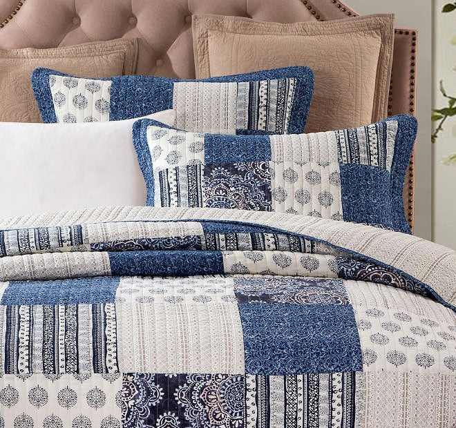 Horizon Coverlet Set Range Blue