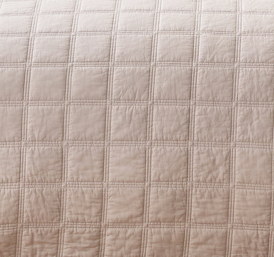 Squares Coverlet Set Range Sand