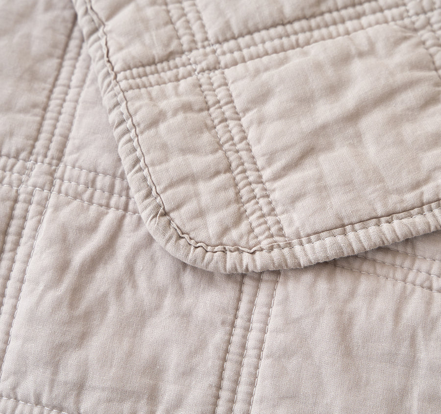 Squares Coverlet Set Range Sand