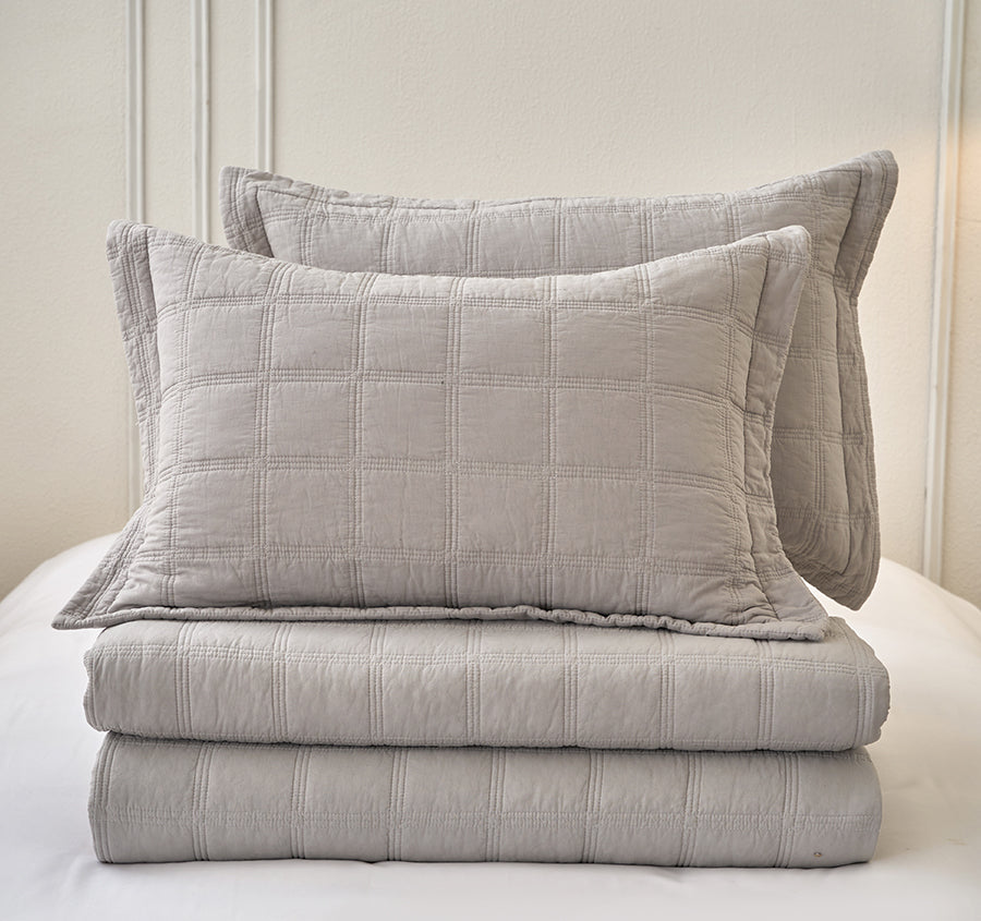 Squares Coverlet Set Range Smokey Grey