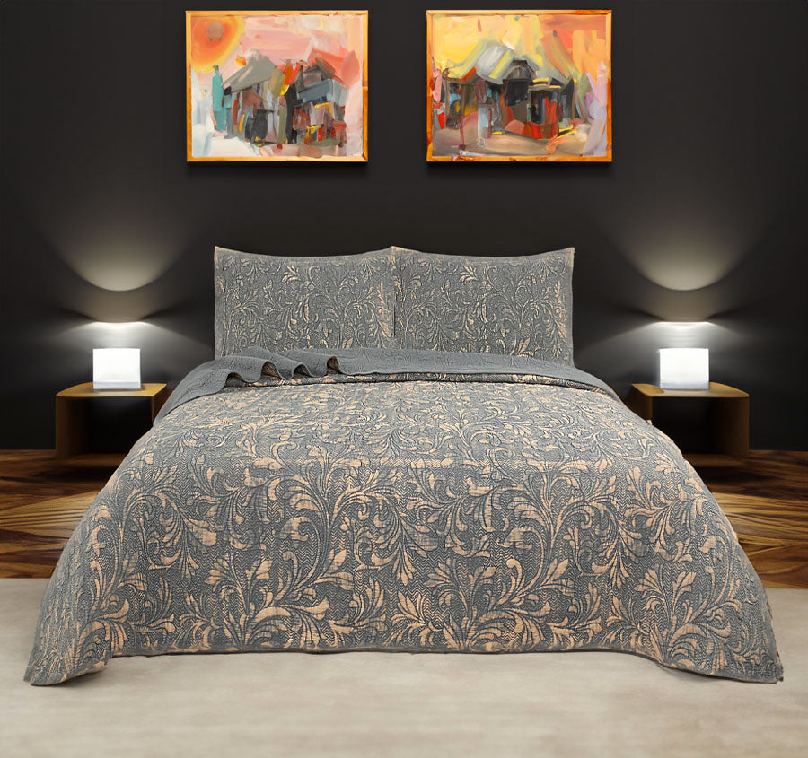 Stone Wash Coverlet Set Range Gun Metal – Manchester Warehouse