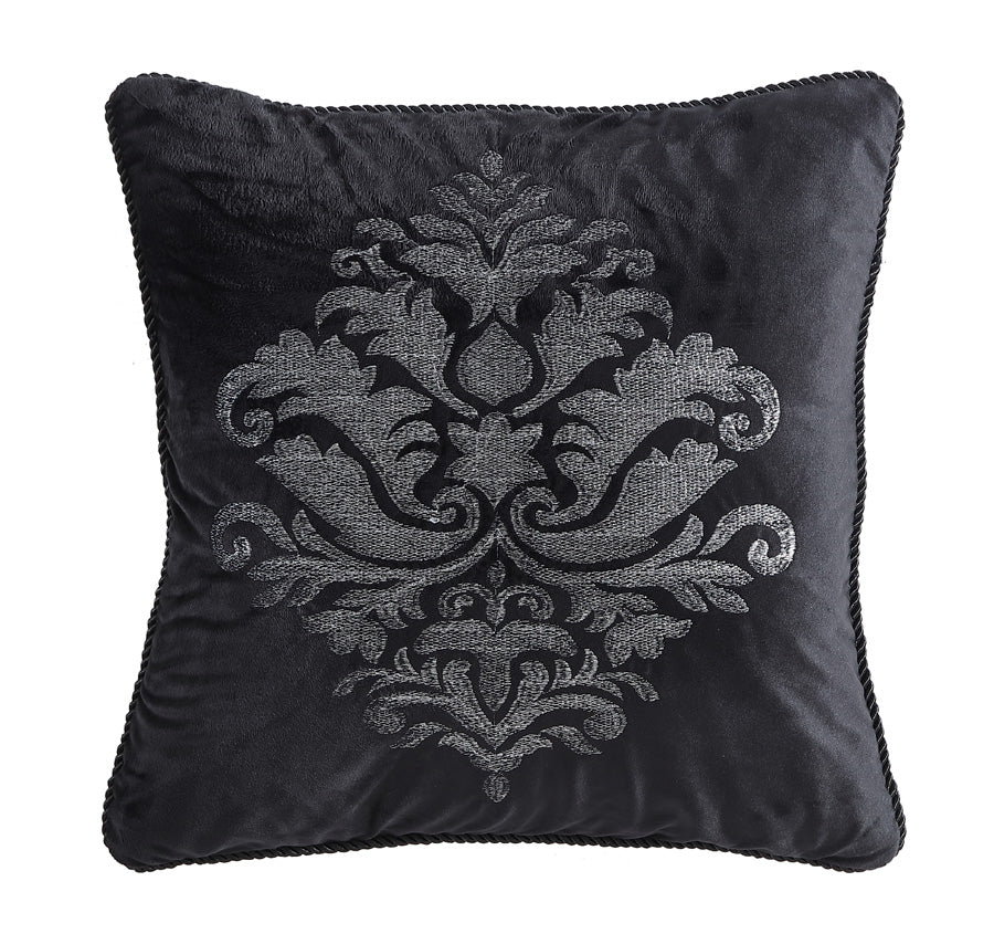 Chamonix 43x43cm Embroidered Filled Cushion Silver