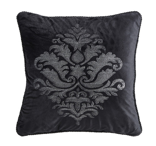 Chamonix 43x43cm Embroidered Filled Cushion Silver