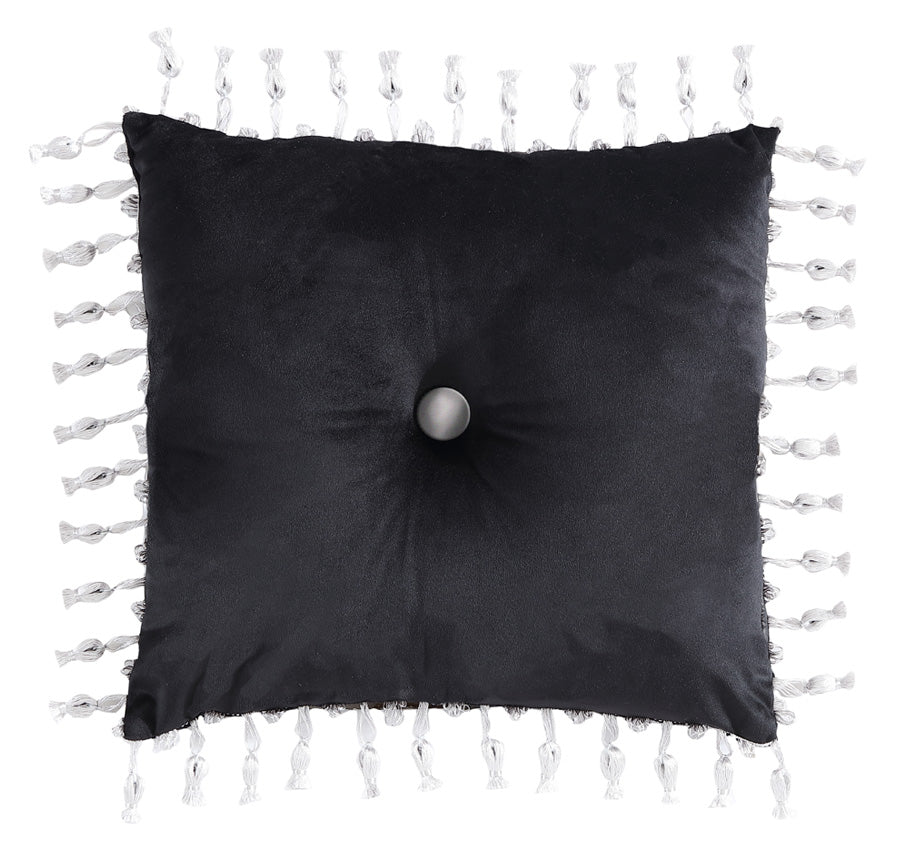 Chamonix 45x45cm Button Filled Cushion Silver