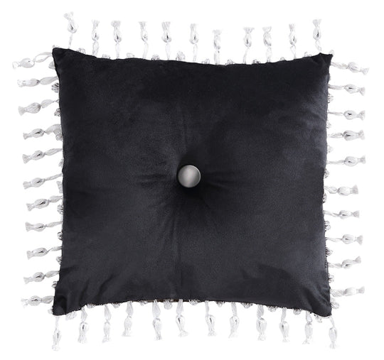 Chamonix 45x45cm Button Filled Cushion Silver