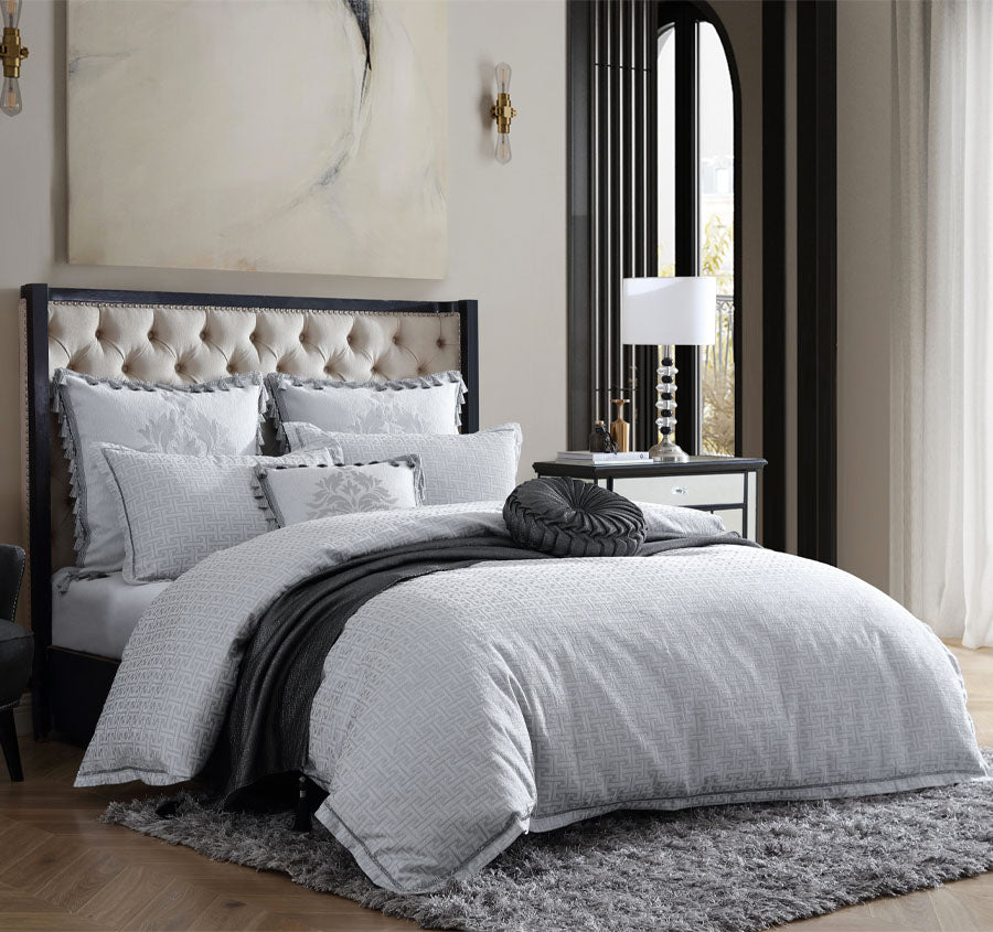 Orion Quilt Cover Set Range Silver