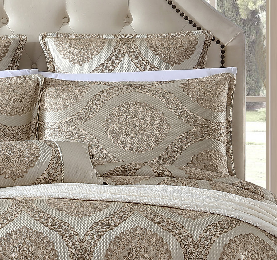 Sistine Quilt Cover Set Range Gold