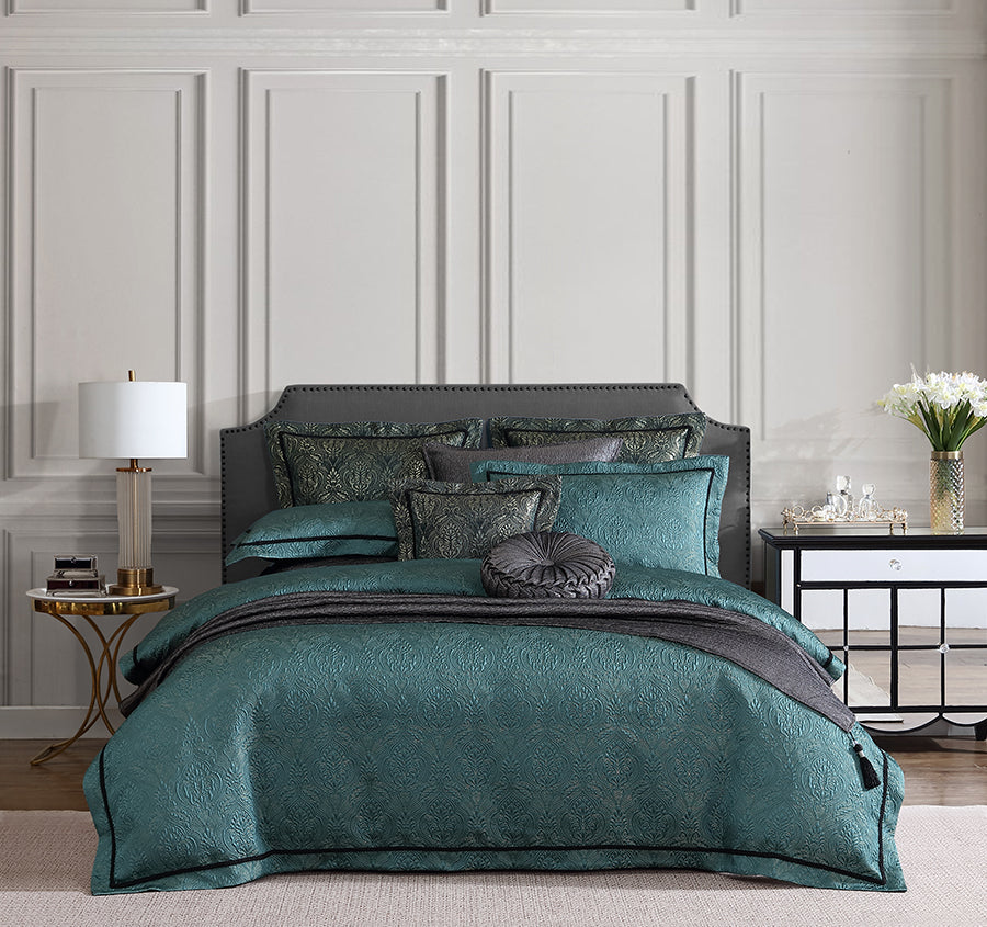 Valencia Quilt Cover Set Range Emerald