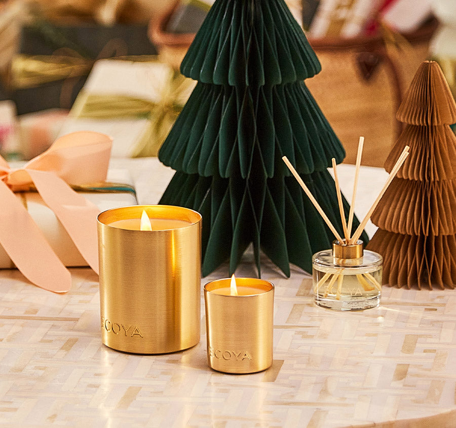 Festive Holliday Collection Goldie 105g Mini Candle Fresh Pine