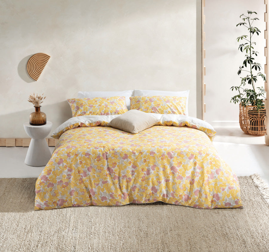 Nikita Quilt Cover Set Range Yellow