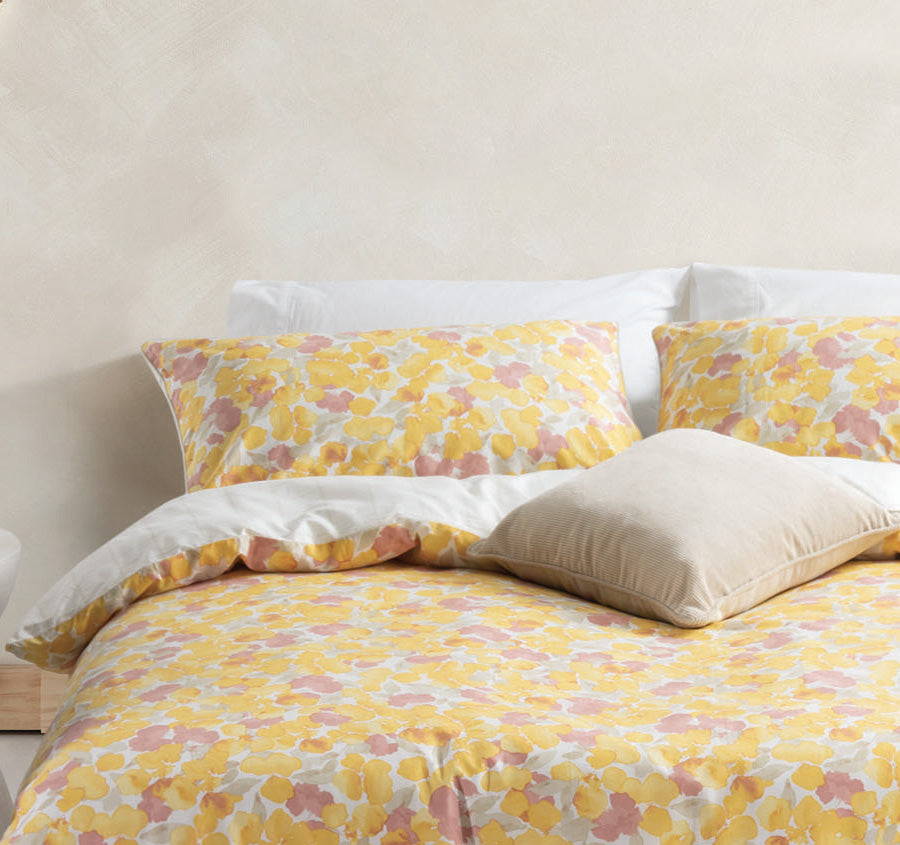 Nikita Quilt Cover Set Range Yellow