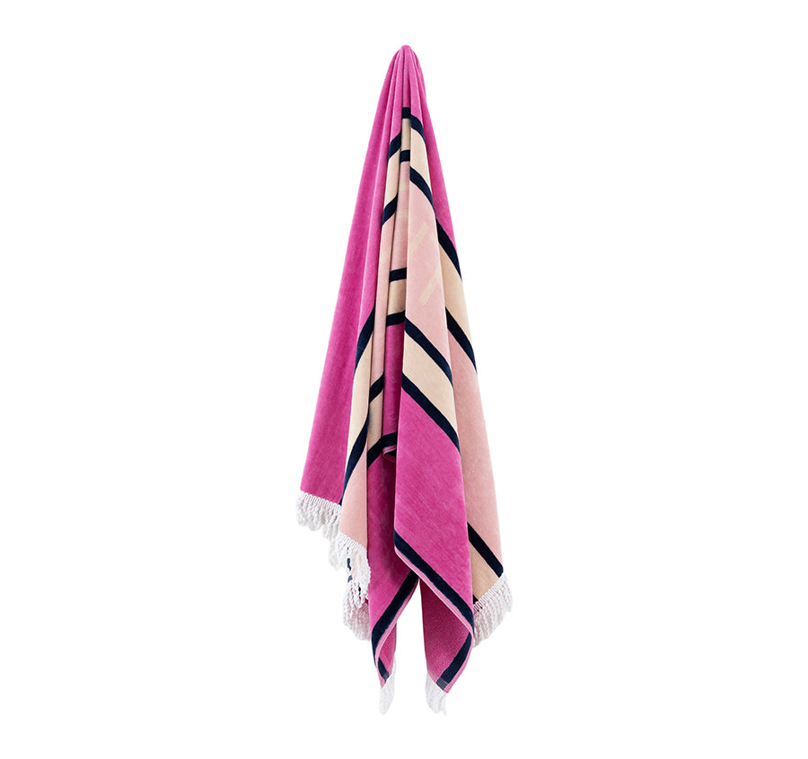 Tidal 80x160cm Beach Towel Fuchsia