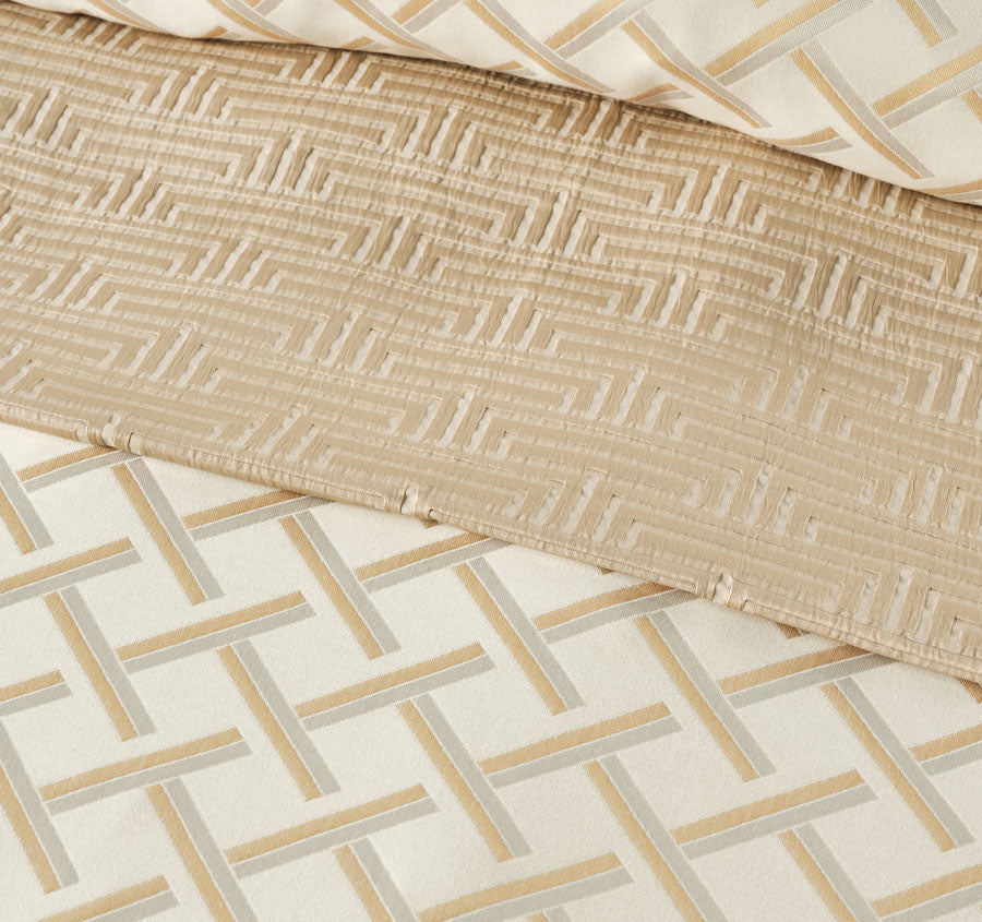 Valeria Quilt Cover Set Range Champagne