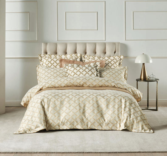 Valeria Quilt Cover Set Range Champagne