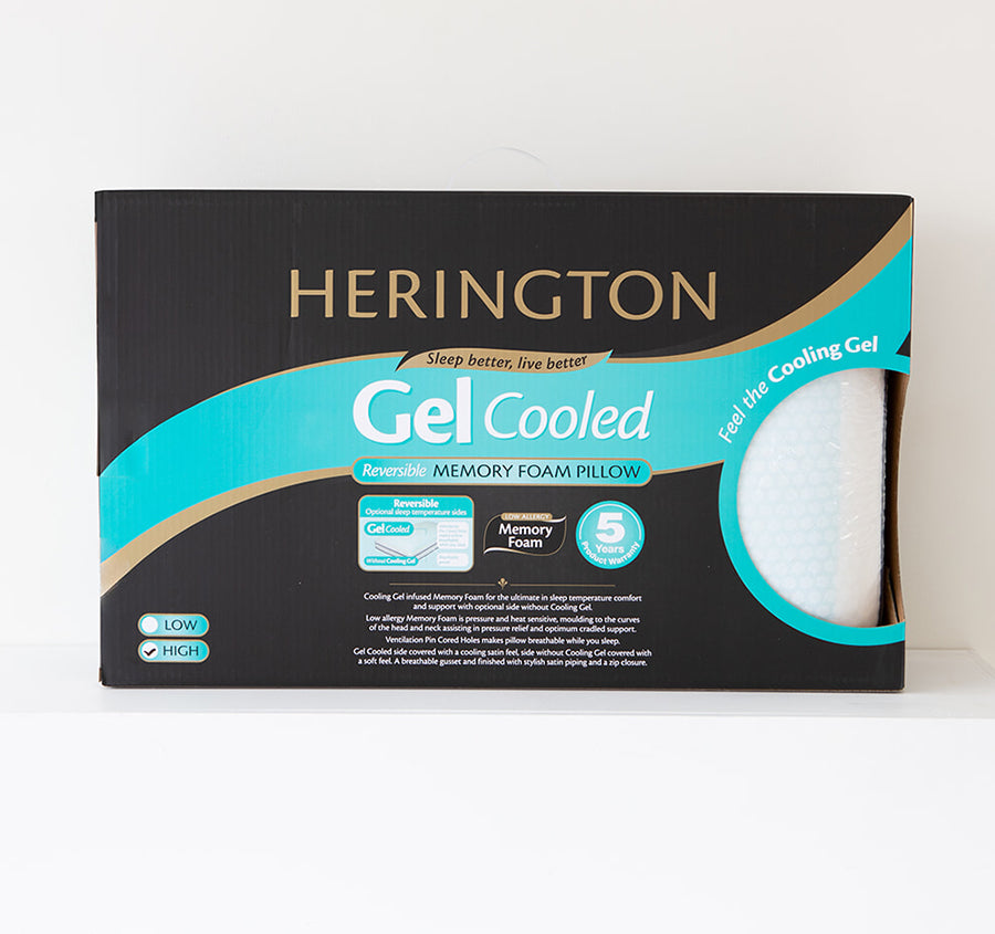 Gel Cooled Memory Foam Standard Pillow High