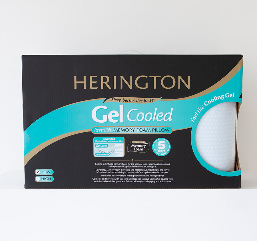 Gel Cooled Memory Foam Standard Pillow Low