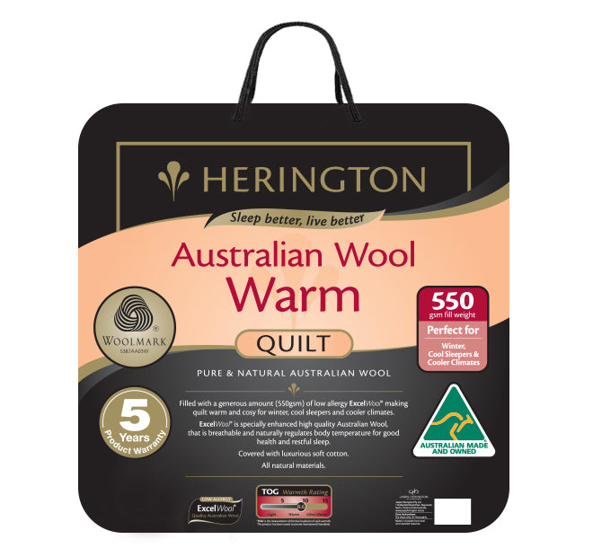 Warm Wool 550GSM Quilt Range