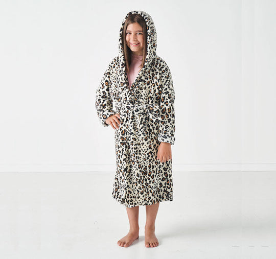 Plush Kids Bathrobe Range Leopard