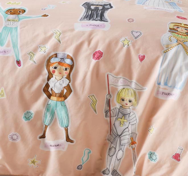 You Go Girl Quilt Cover Set Range Peach