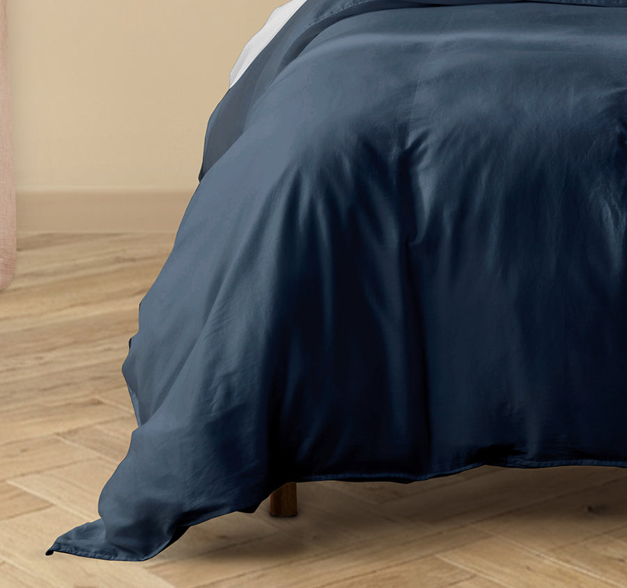 Drift Stonewashed Cotton Quilt Cover Set Range Denim Navy