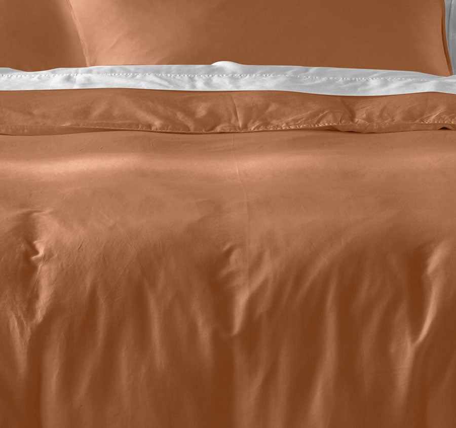 Drift Stonewashed Cotton Quilt Cover Set Range Earth Clay