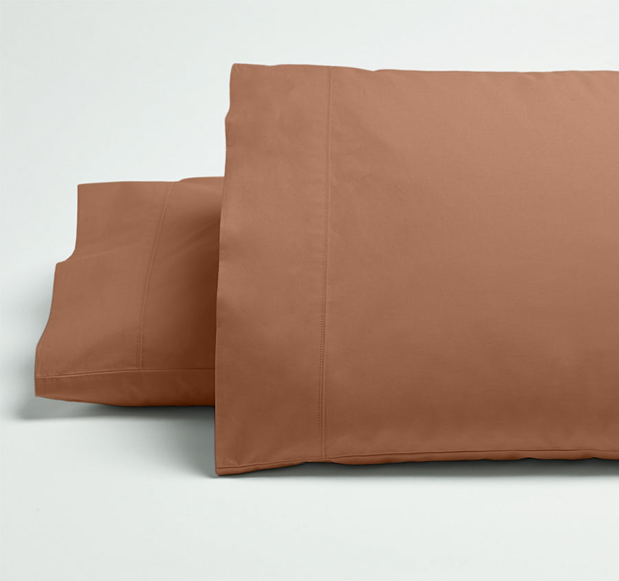 Drift Stonewashed Cotton Standard Pillowcase Pair Earth Clay