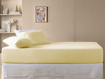 Drift Stonewashed Cotton Mega Fitted Combo Range Lemon Yellow