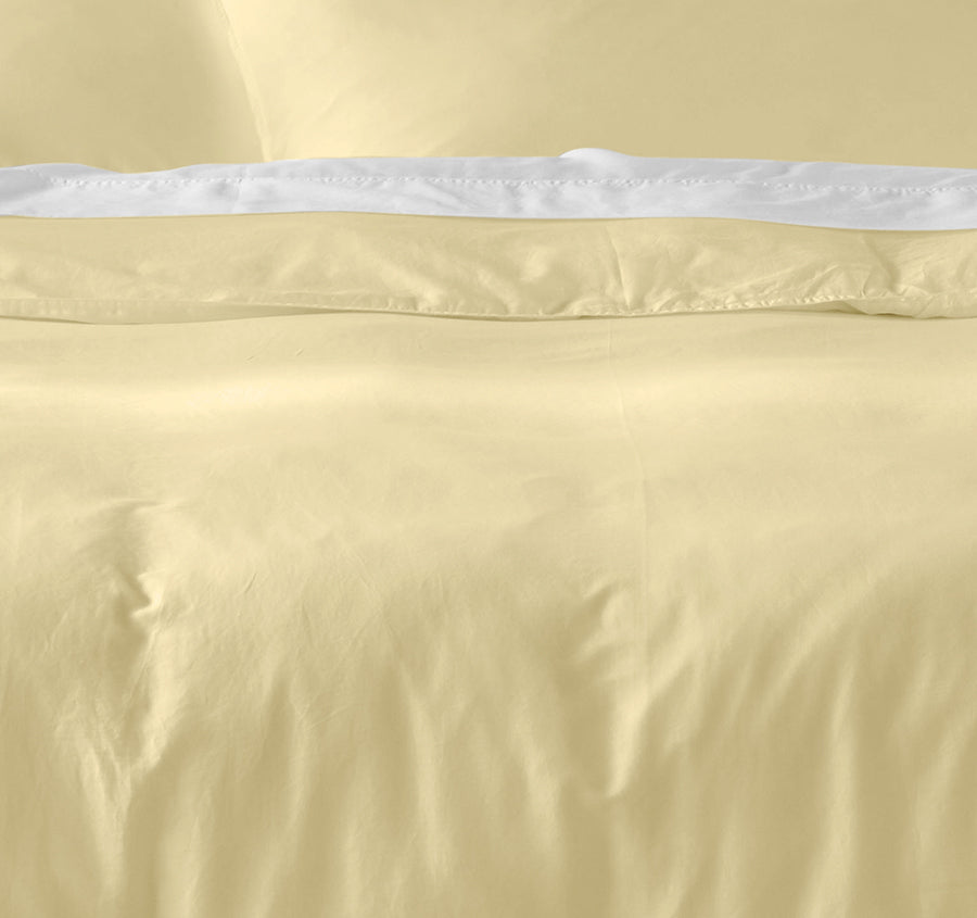 Drift Stonewashed Cotton Quilt Cover Set Range Lemon Yellow