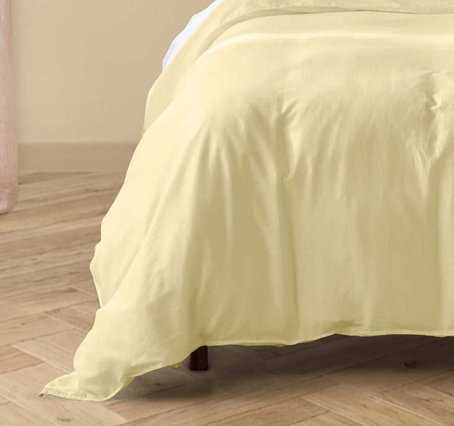 Drift Stonewashed Cotton Quilt Cover Set Range Lemon Yellow