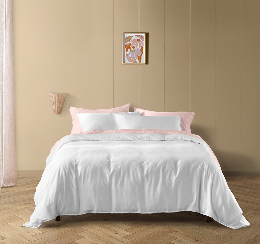 Drift Stonewashed Cotton Quilt Cover Set Range Pure White