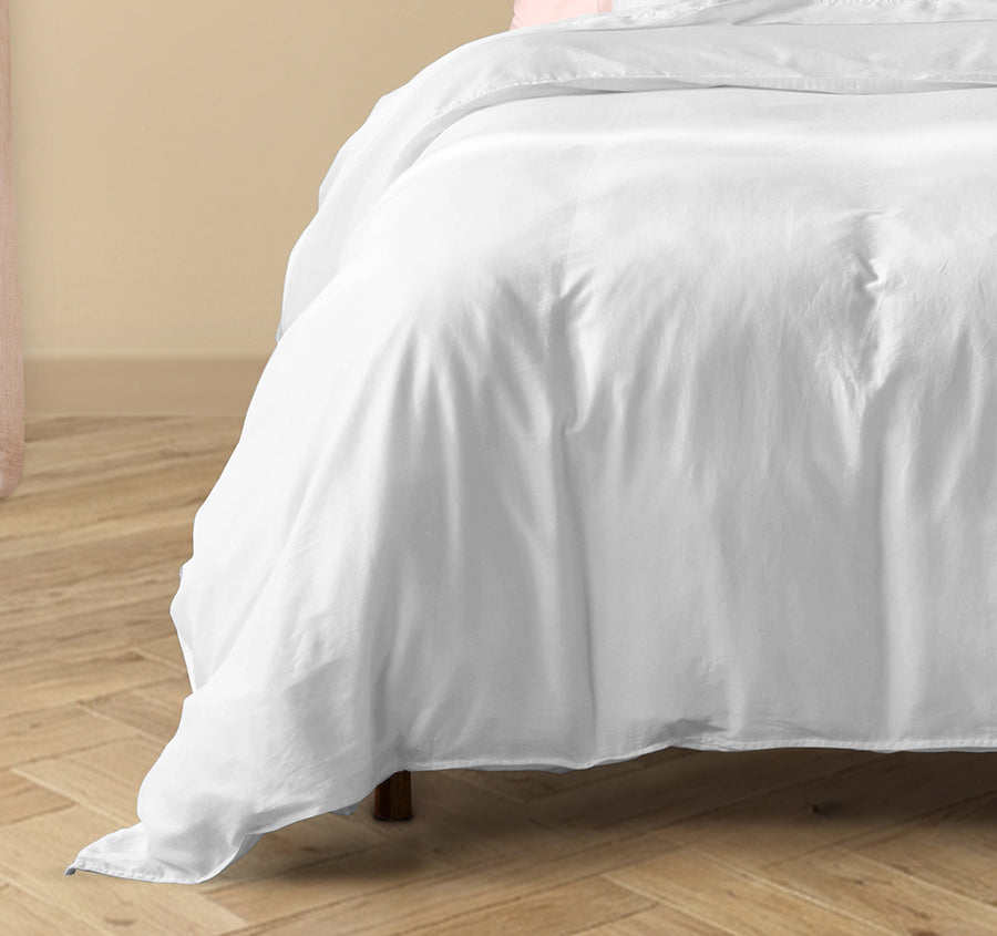 Drift Stonewashed Cotton Quilt Cover Set Range Pure White