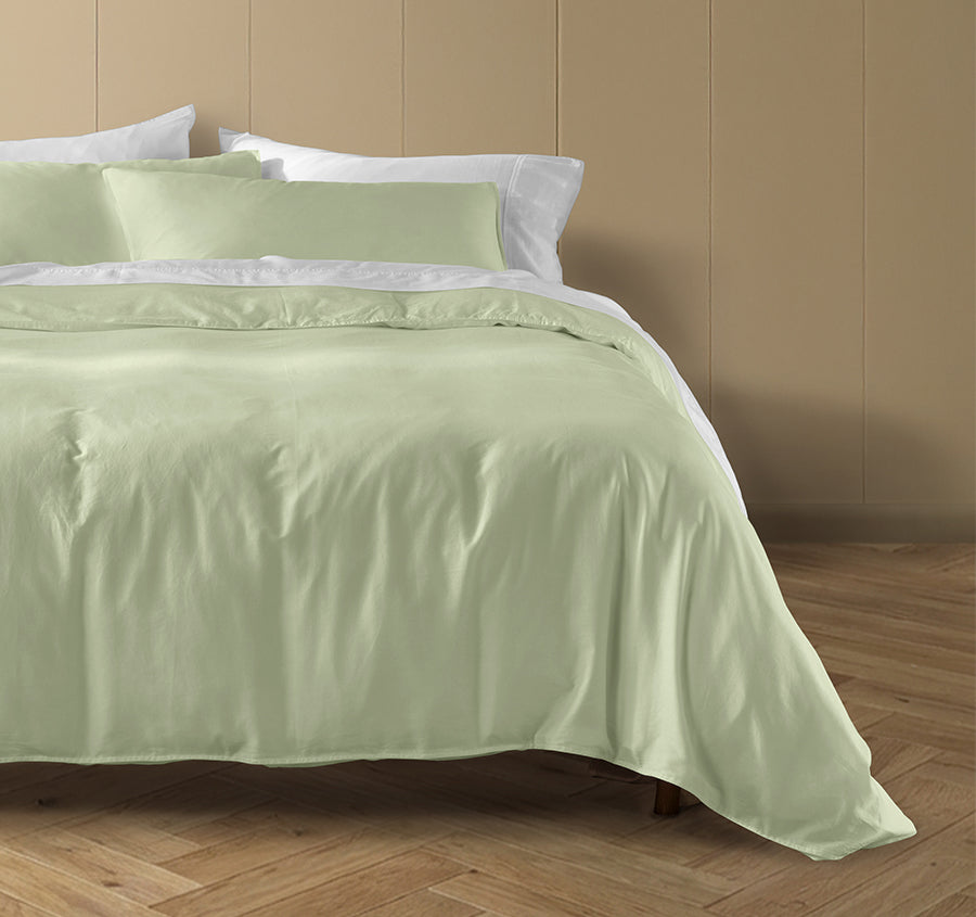 Drift Stonewashed Cotton Quilt Cover Set Range Wild Sage
