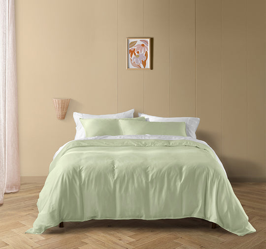 Drift Stonewashed Cotton Quilt Cover Set Range Wild Sage
