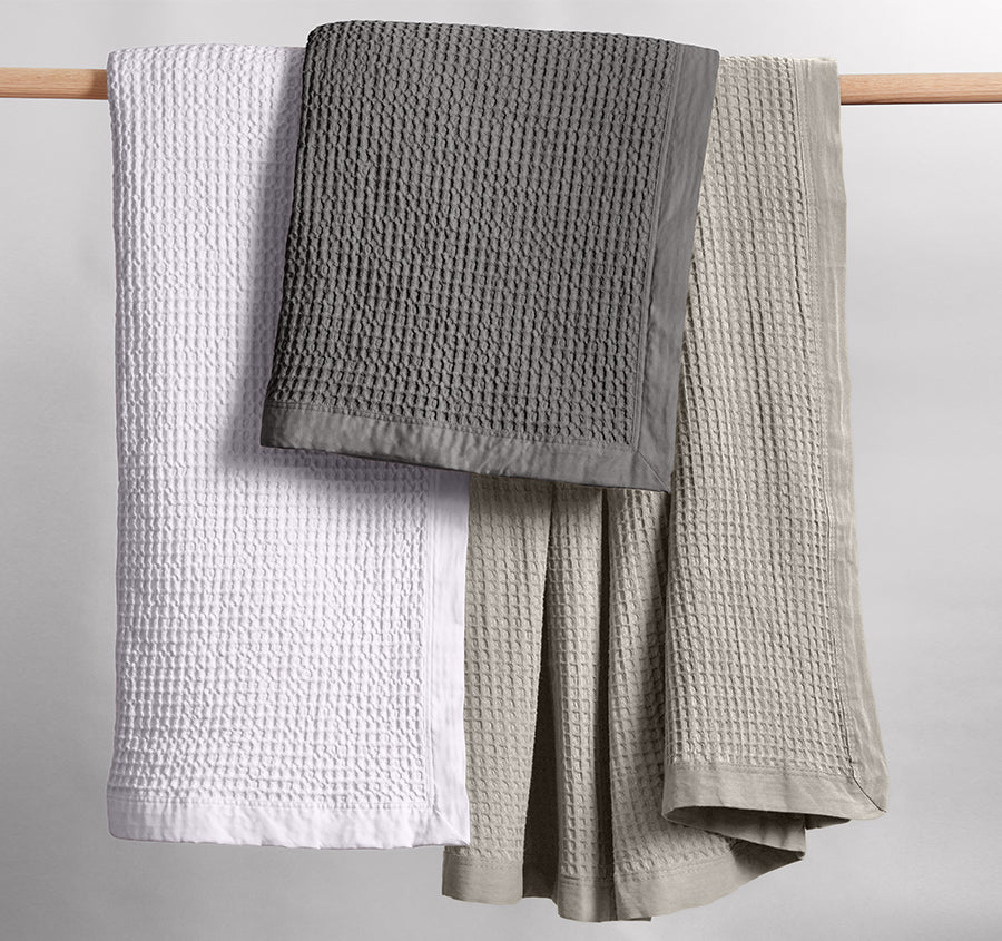 Haven Cotton Waffle Blanket Range Pure White
