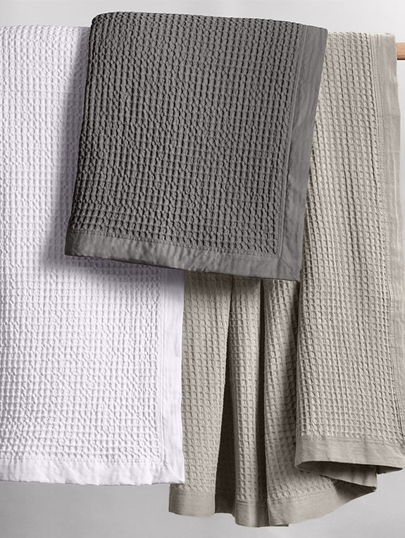 Haven Cotton Waffle Blanket Range Driftwood Linen