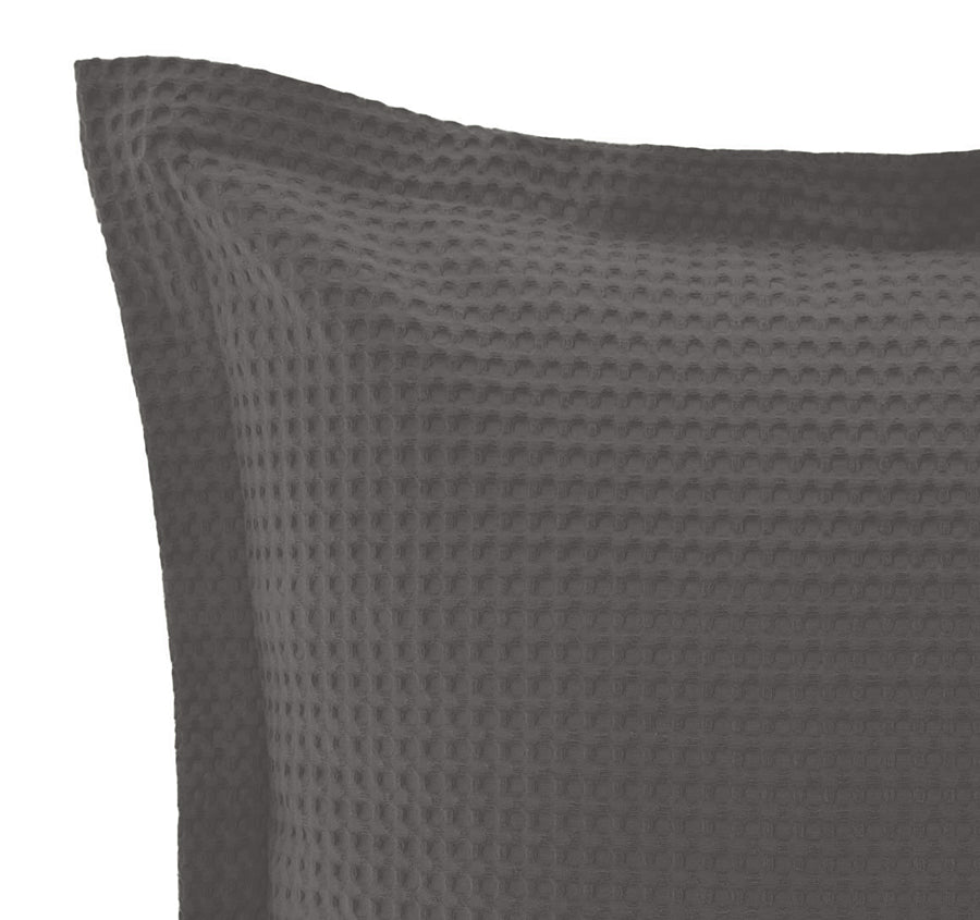 Haven Cotton Waffle European Pillowcase Charcoal Grey