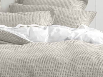 Haven Cotton Waffle Quilt Cover Set Range Driftwood Linen