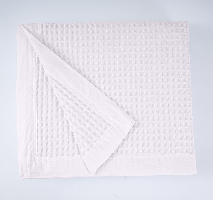 Haven Cotton Waffle Blanket Range Pure White