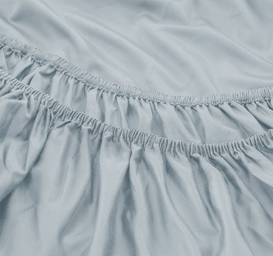 Oxford 300TC Crisp Cotton Percale Fitted Combo Range Breeze Blue