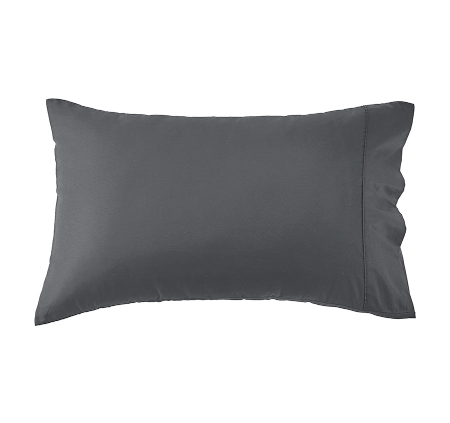 Oxford 300TC Crisp Cotton Percale Fitted Combo Range Charcoal Grey