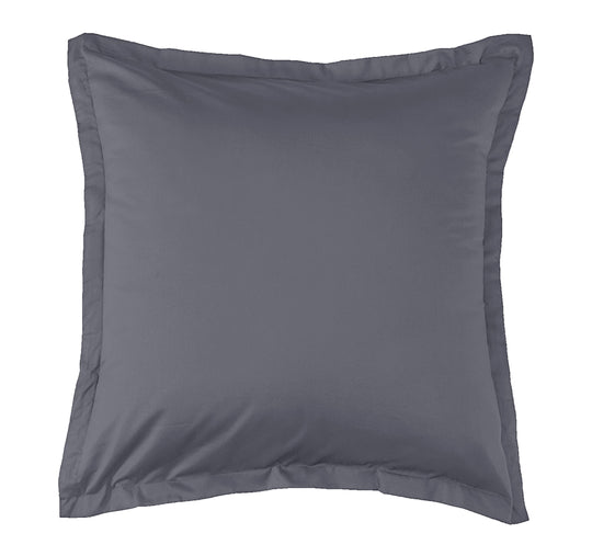 Oxford 300TC Crisp Cotton Percale Tailored European Pillowcase Charcoal Grey