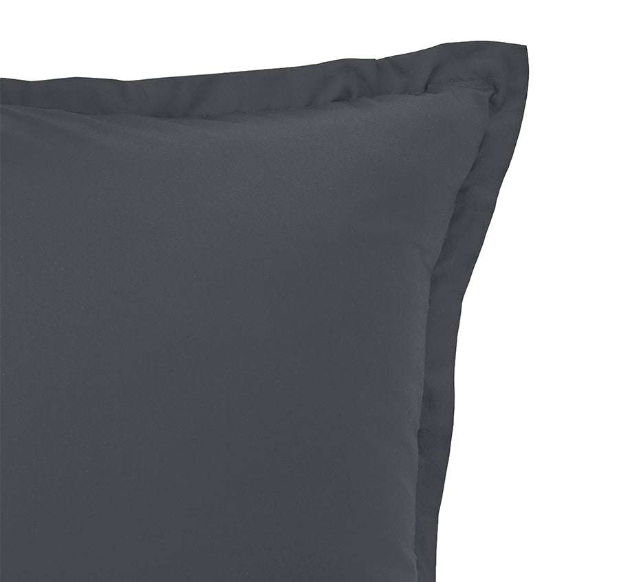 Oxford 300TC Crisp Cotton Percale Tailored King Pillowcase Charcoal Grey