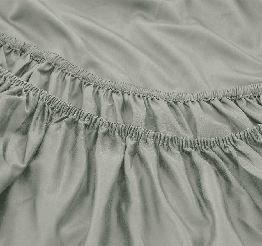 Oxford 300TC Crisp Cotton Percale Fitted Combo Range Leafy Sage